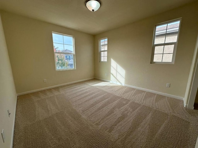 unfurnished room featuring carpet