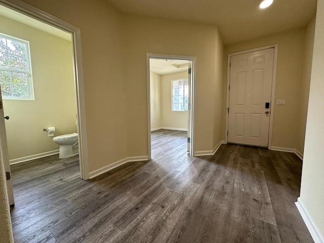 interior space featuring dark hardwood / wood-style floors