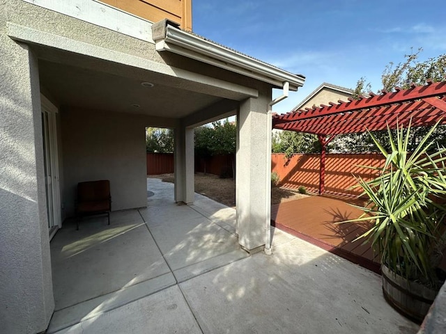 view of patio / terrace featuring a pergola