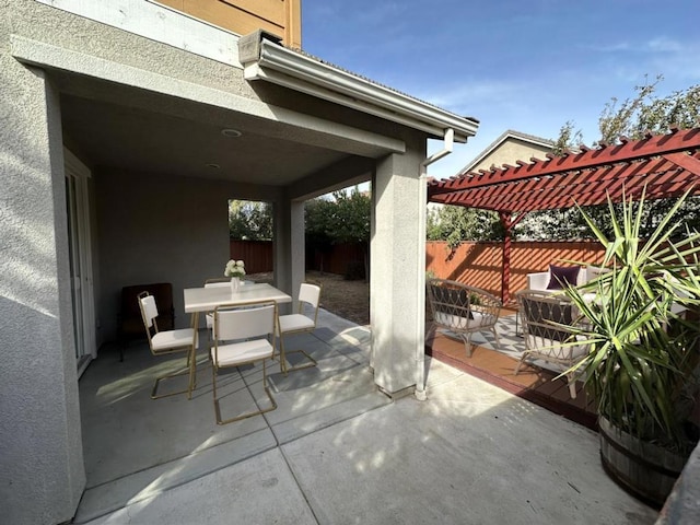 view of patio / terrace with a pergola