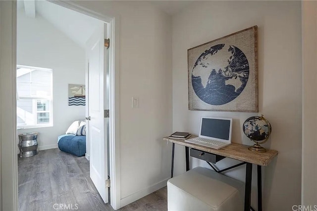 office featuring light hardwood / wood-style floors