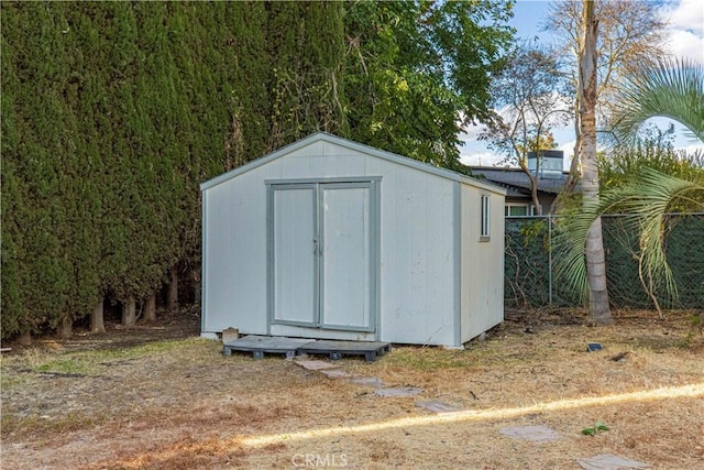 view of shed