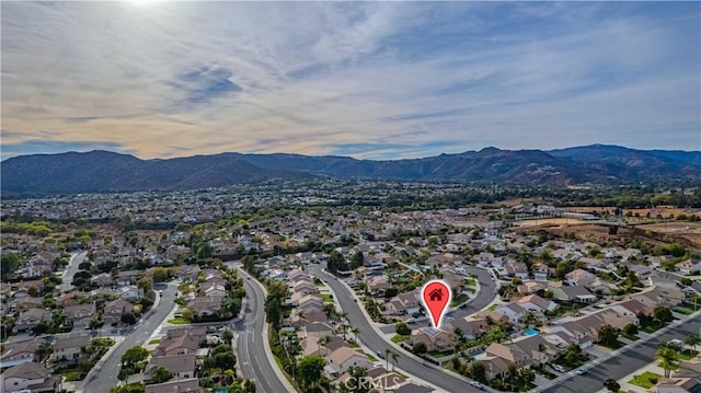 bird's eye view with a mountain view