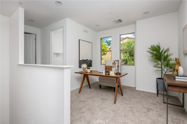 view of carpeted office