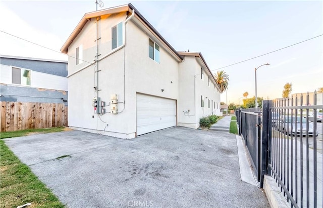 view of home's exterior featuring a garage