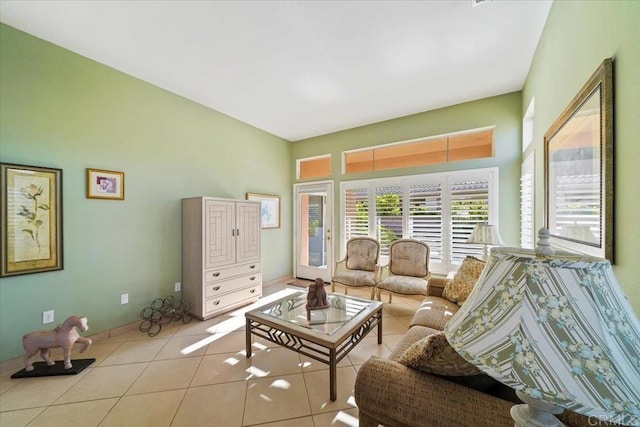 view of tiled living room