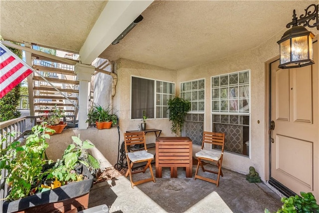 balcony with covered porch