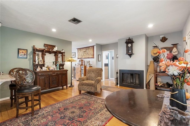 sitting room featuring light wood-type flooring