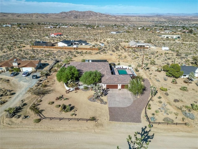 drone / aerial view with a mountain view