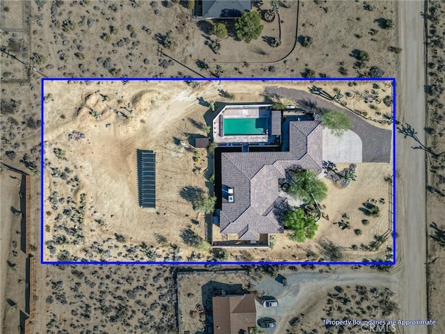 61138 Onaga Trl, Joshua Tree, CA 92252 - aerial map of property and surrounding area with property parcel outlined