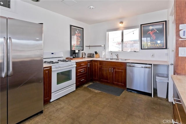 kitchen with stainless steel appliances and sink