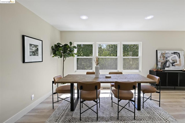 dining room featuring light hardwood / wood-style floors