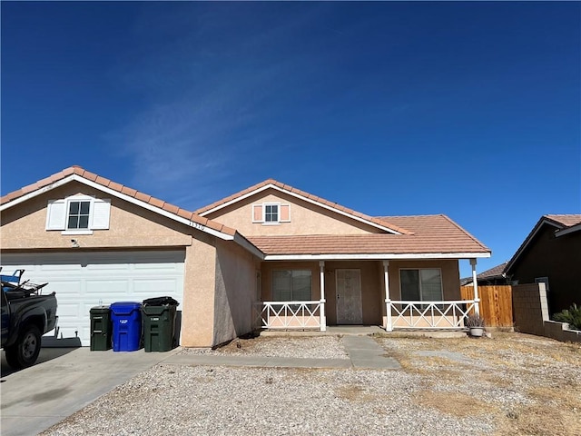 view of front of house with a garage