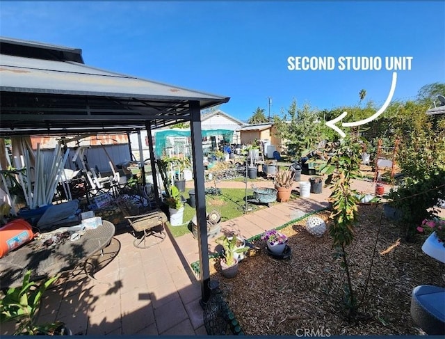 view of patio / terrace featuring a gazebo