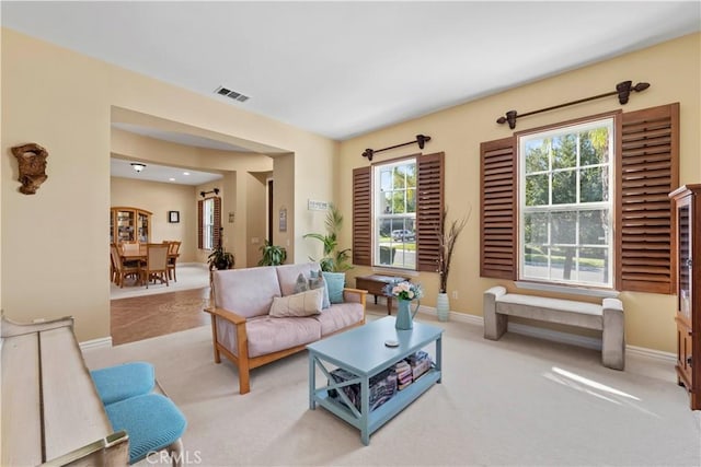 view of carpeted living room