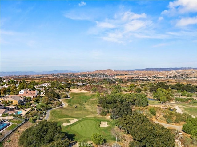 drone / aerial view with a mountain view