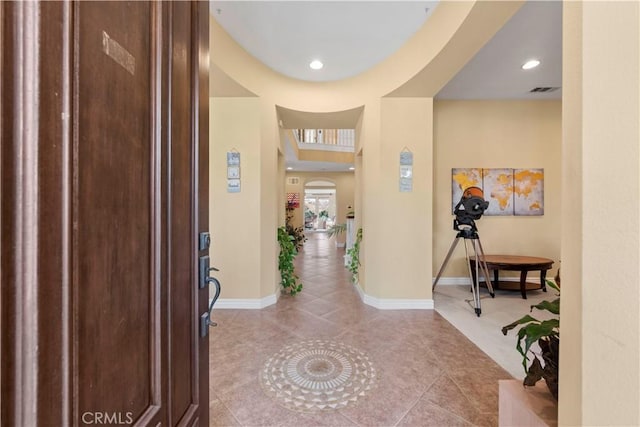 view of tiled entrance foyer