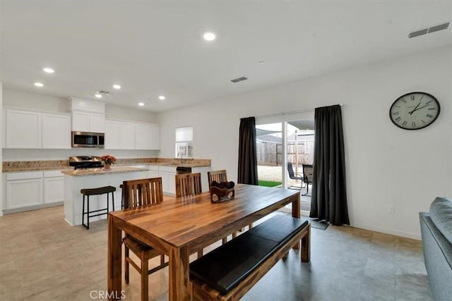 view of dining area