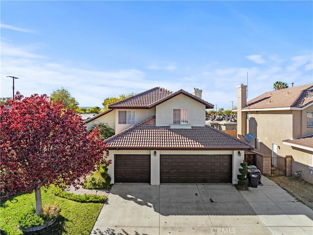 view of front of property with a garage