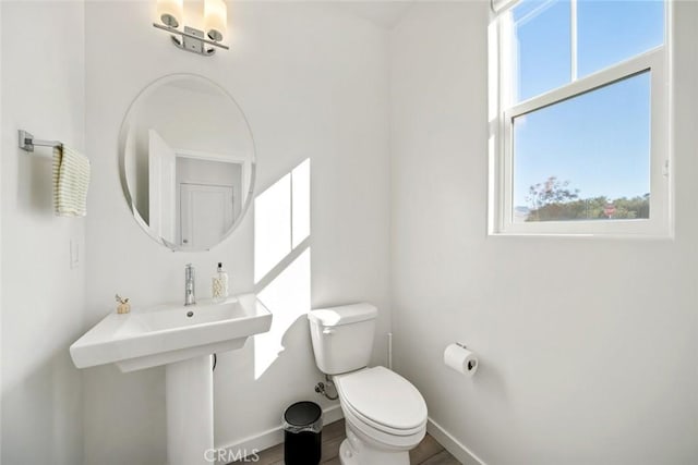 bathroom with toilet and plenty of natural light