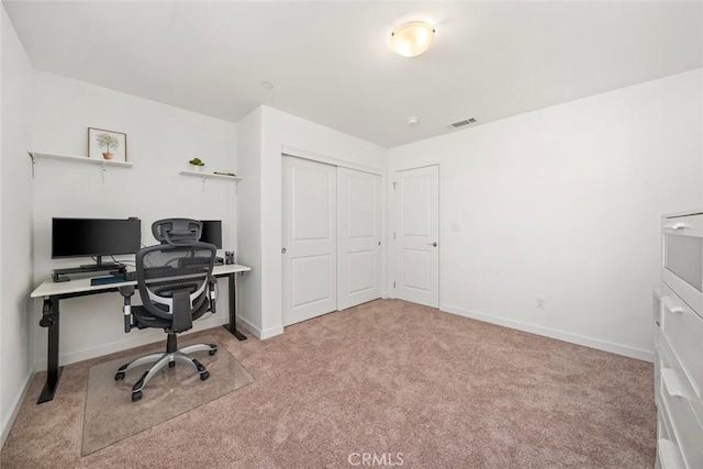 office with light colored carpet