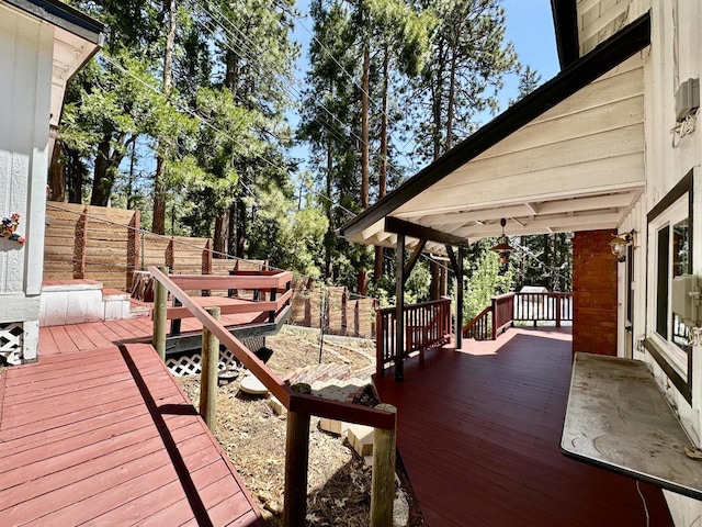 view of wooden deck