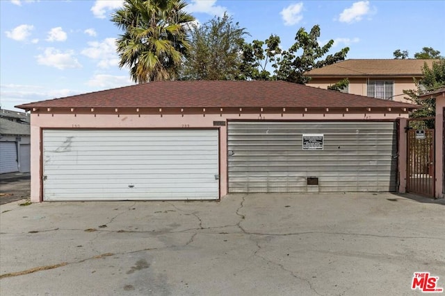 view of garage