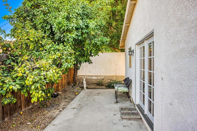 view of patio / terrace featuring french doors