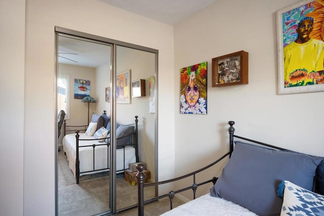 bedroom featuring a closet