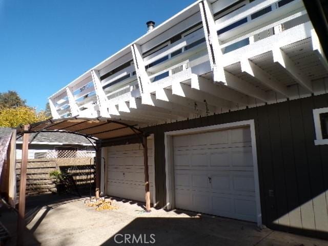 view of garage