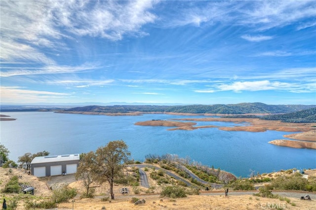 view of water feature with a mountain view