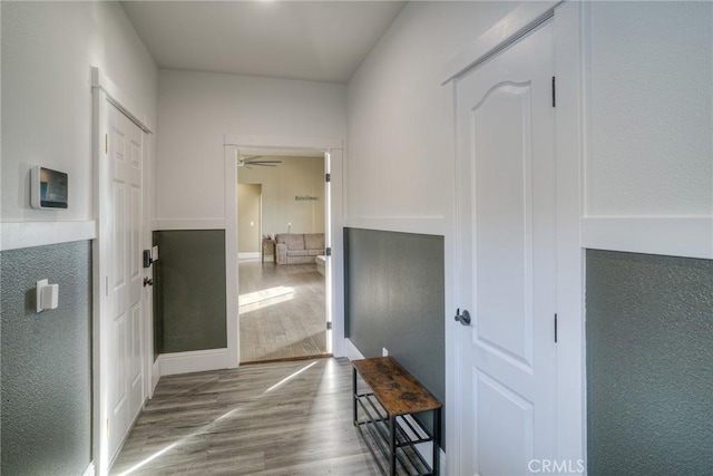 hall featuring hardwood / wood-style flooring