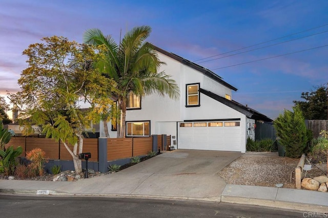 view of front of house featuring a garage