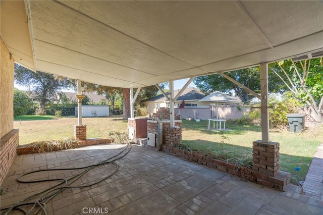 view of patio / terrace with an outdoor kitchen