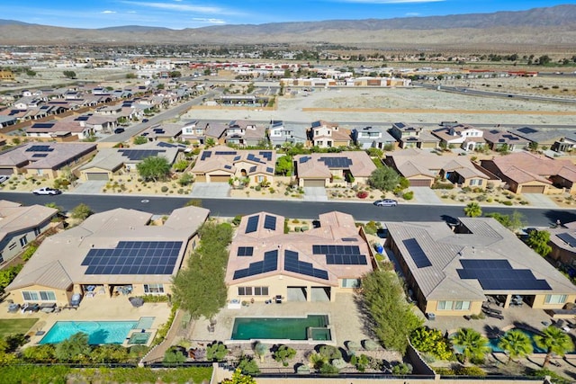 drone / aerial view with a mountain view