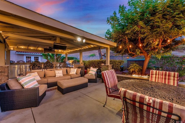 view of patio / terrace featuring outdoor lounge area, area for grilling, and grilling area