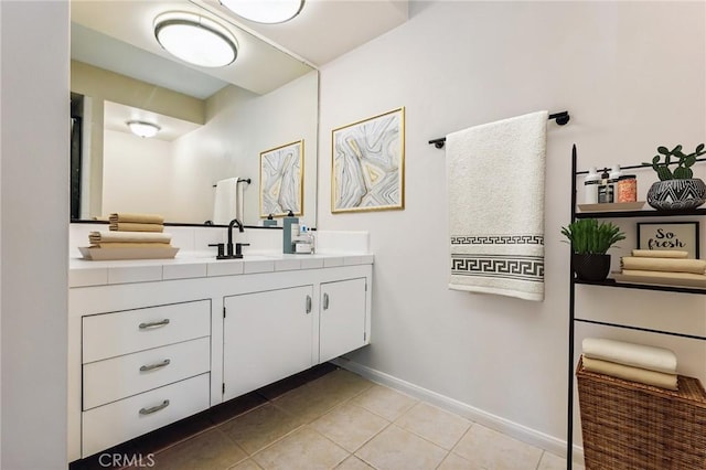 bathroom featuring vanity and tile patterned flooring