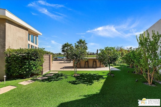 view of yard with a patio area