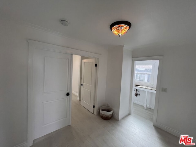 hallway featuring light hardwood / wood-style floors