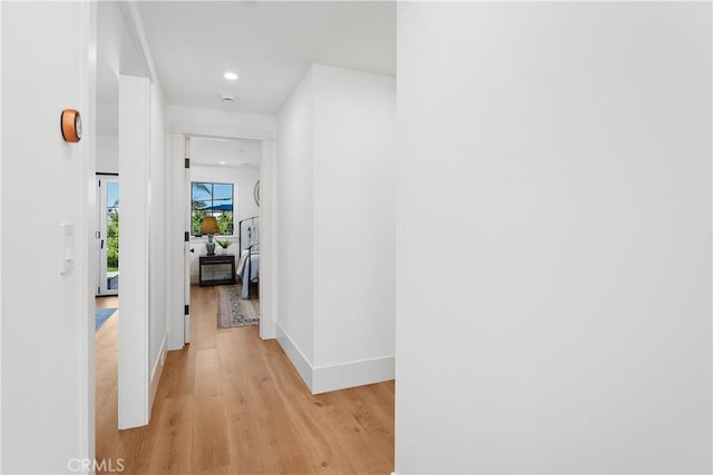 337 Holmwood Dr, Newport Beach, CA 92663 - corridor with light wood-style flooring and recessed lighting