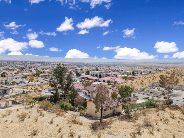 aerial view with a mountain view