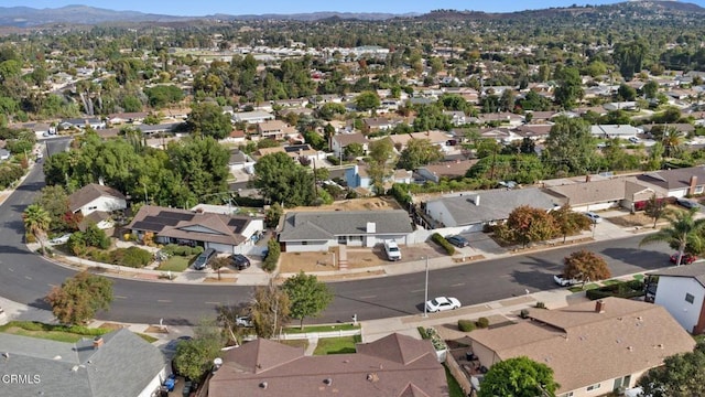 bird's eye view with a mountain view