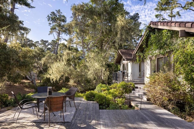 view of patio featuring a deck