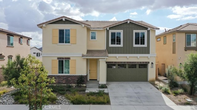 view of front of property featuring a garage