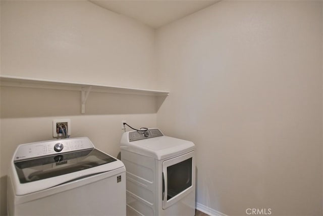 laundry room featuring washer and dryer