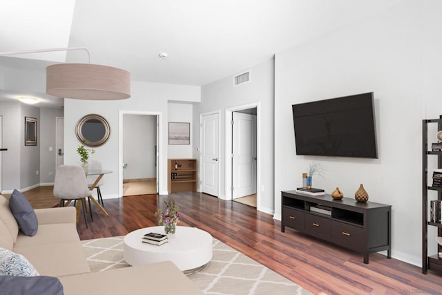 living room featuring hardwood / wood-style flooring