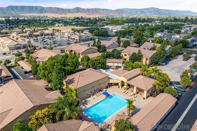 aerial view featuring a mountain view