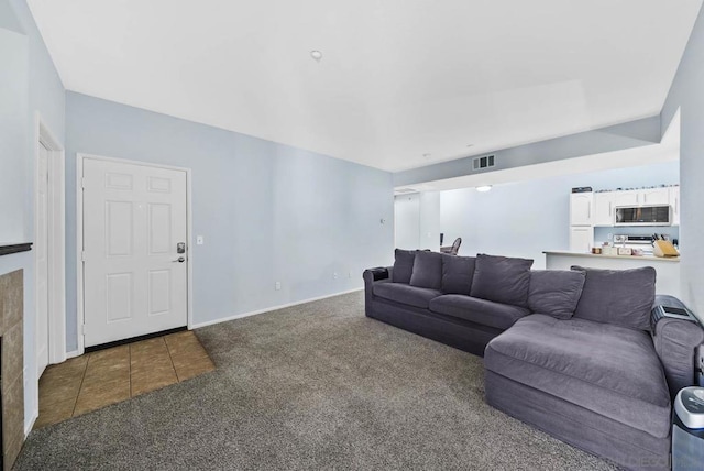 view of carpeted living room