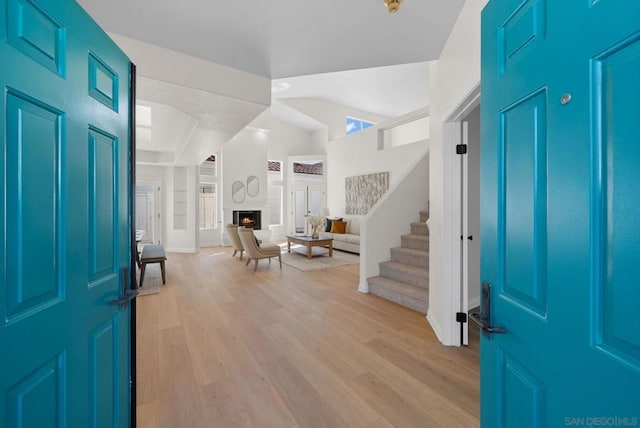 entryway with light wood-type flooring