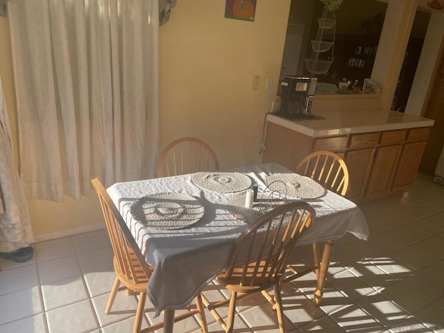 view of tiled dining area